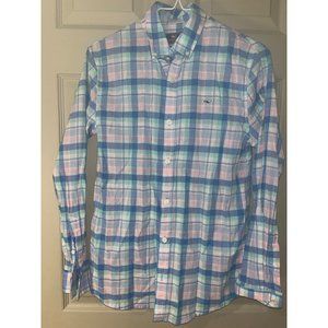 Youth Vineyard Vines Boys Oxford Youth L/16 Lightweight Pastel Plaid